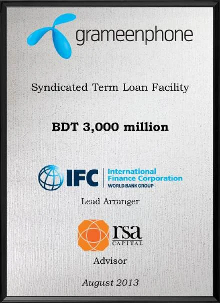 Grameenphone — Syndicated term loan facility, BDT 3,000 million, Aug 2013