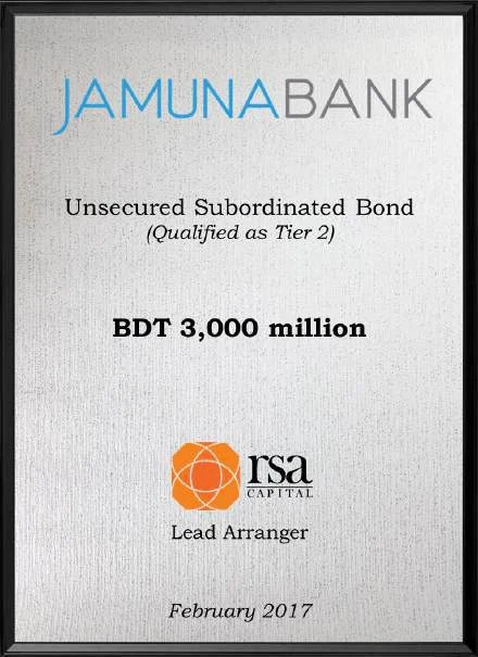 Jamuna Bank — Unsecured subordinated bond, BDT 3,000 million, Feb 2017